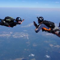 student in freefall learning to skydive solo