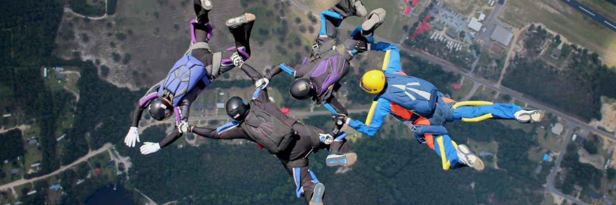 4-way formation skydiving team