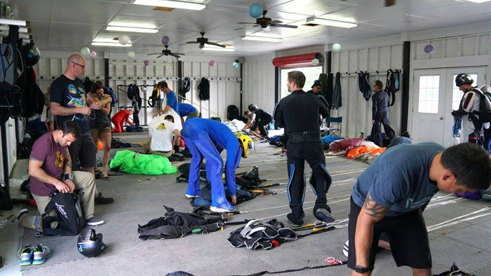 Ground school during skydiving certification