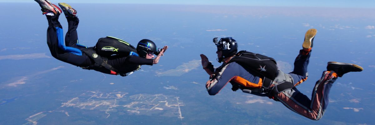 AFF instructor and student in freefall