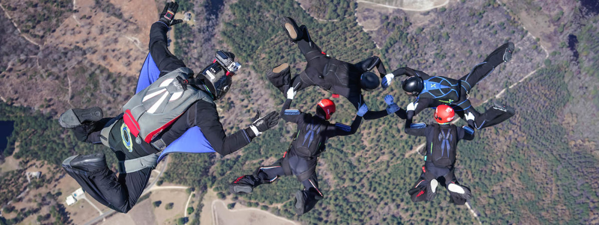 Skydiving 4-Way Team in Freefall