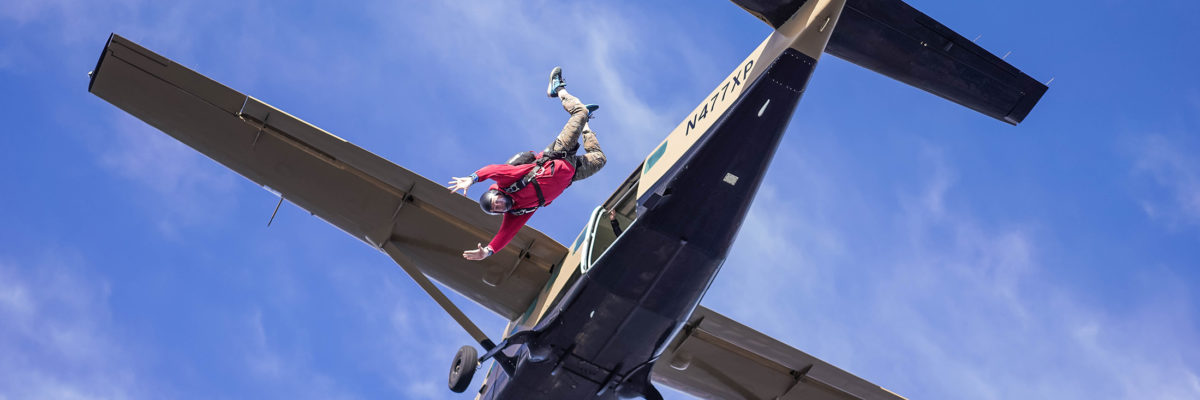 exiting an aircraft skydiving