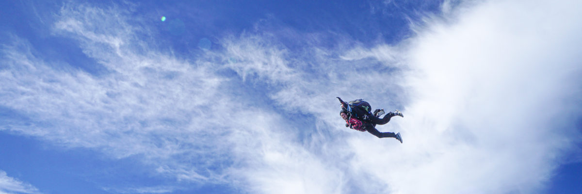 skydiving in winter